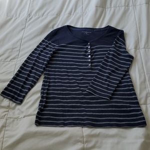 Croft & Barrow Striped Medium Quarter sleeve T